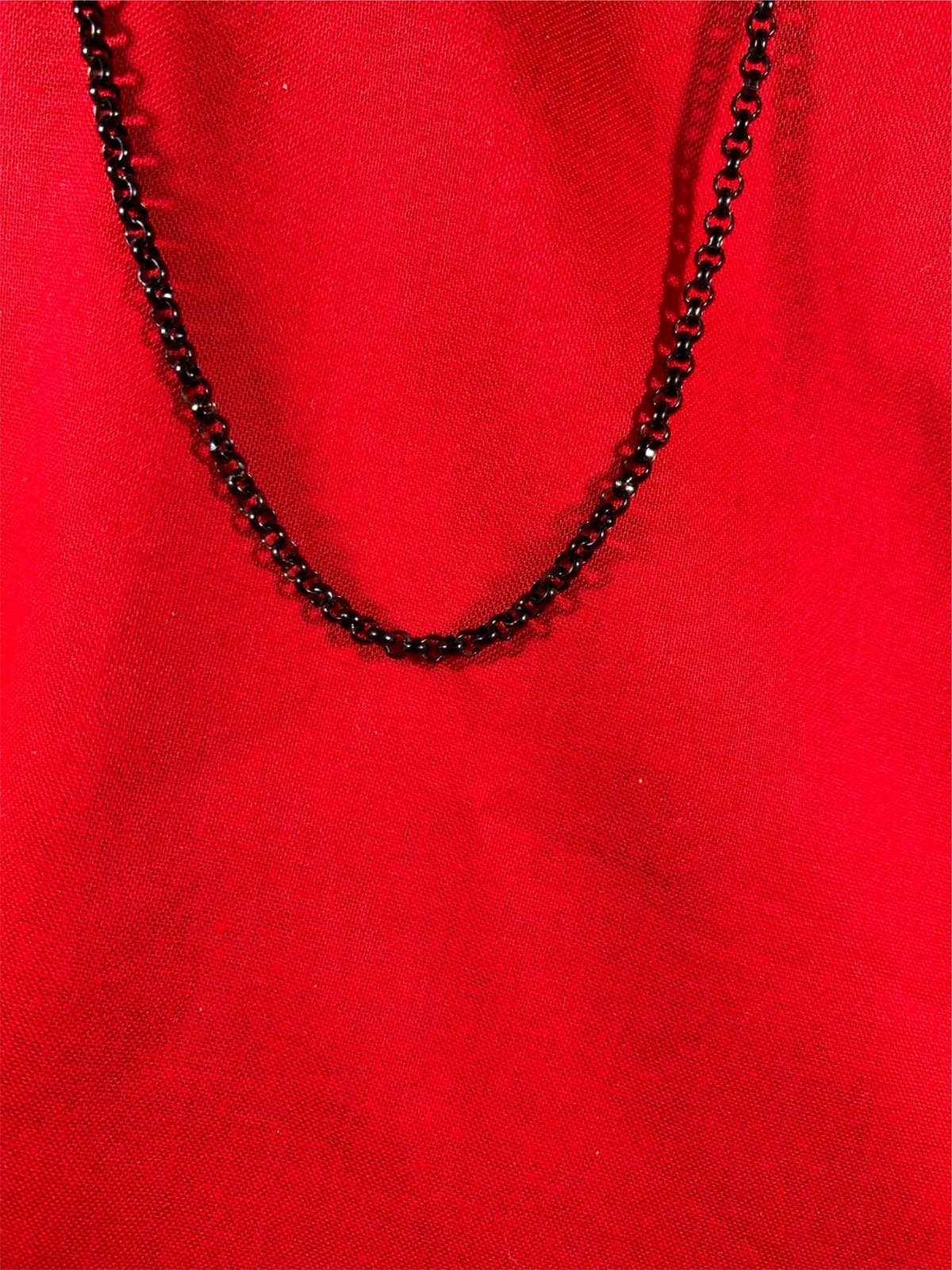42 INCH GOLD, SILVER,BLACK PLATED 3MM ROLO LINK STAINLESS STEEL CHAIN-USA SELLER