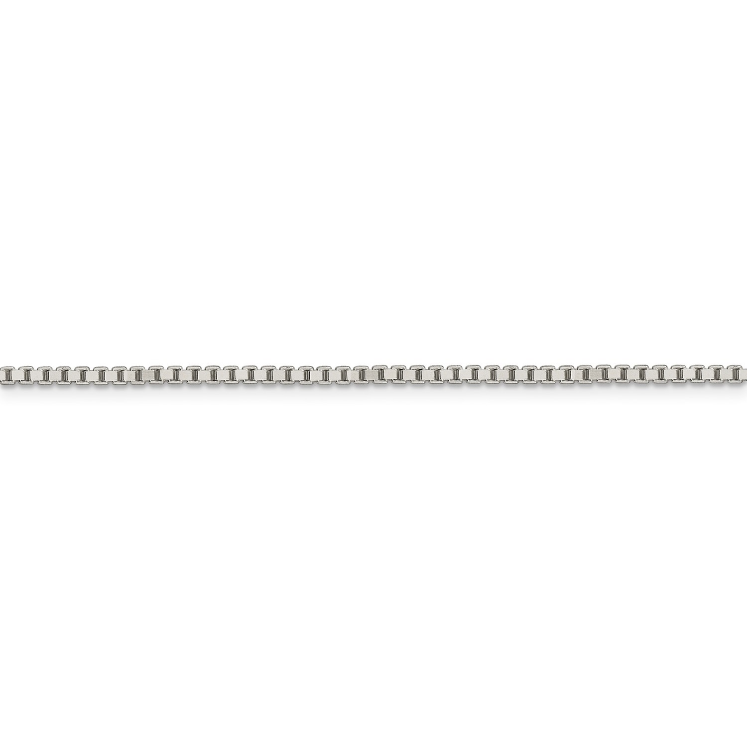 Sterling Silver Solid Polished 1.75mm Plain Box Chain w/ Lobster Clasp 16″ – 36″