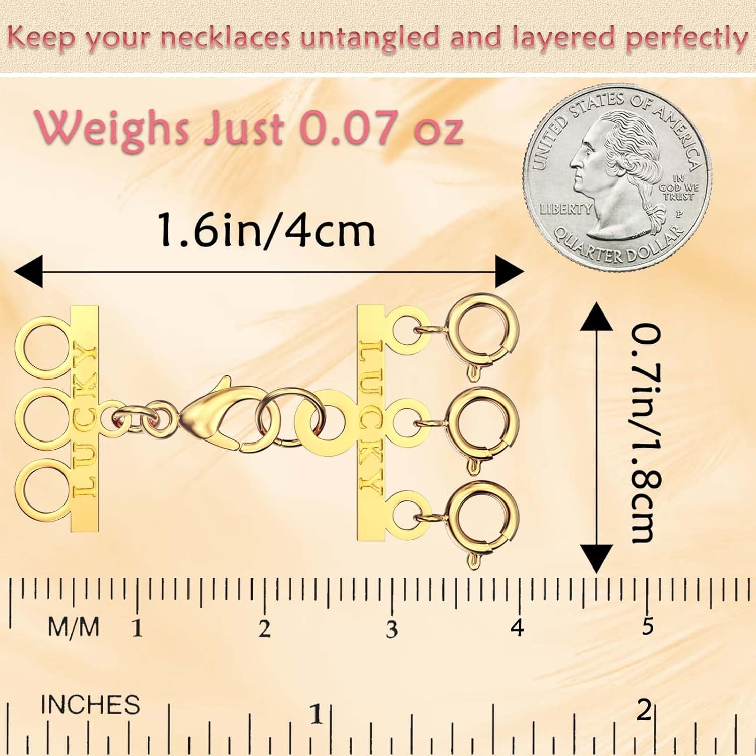 Premium Necklace Layering Clasp Set Gold, Silver Plated Multi-Strand Connectors