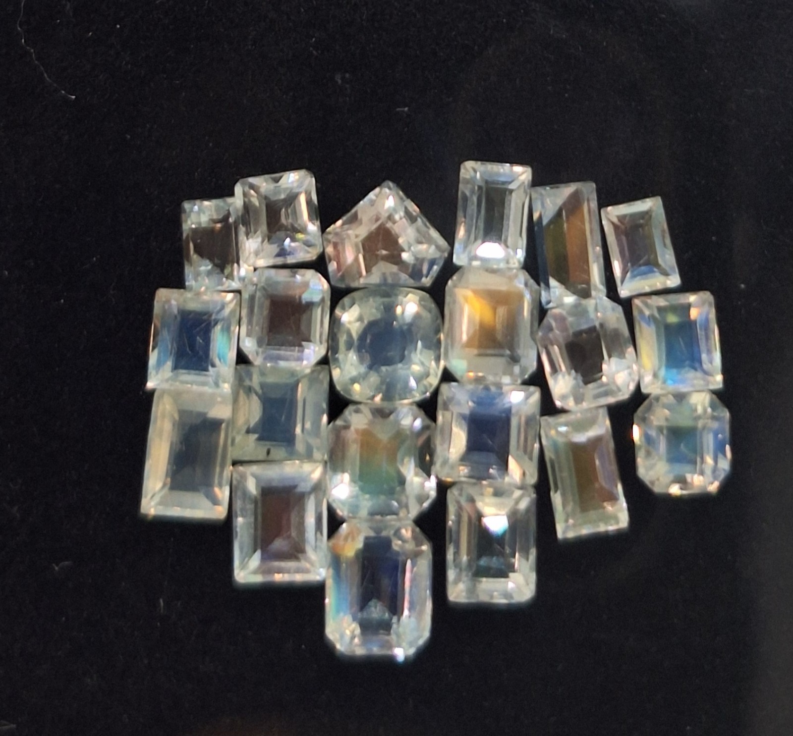 21/8.15 Cts Natural Faceted Rainbow Color Moon Stone Mix Shape Lot Gemstones