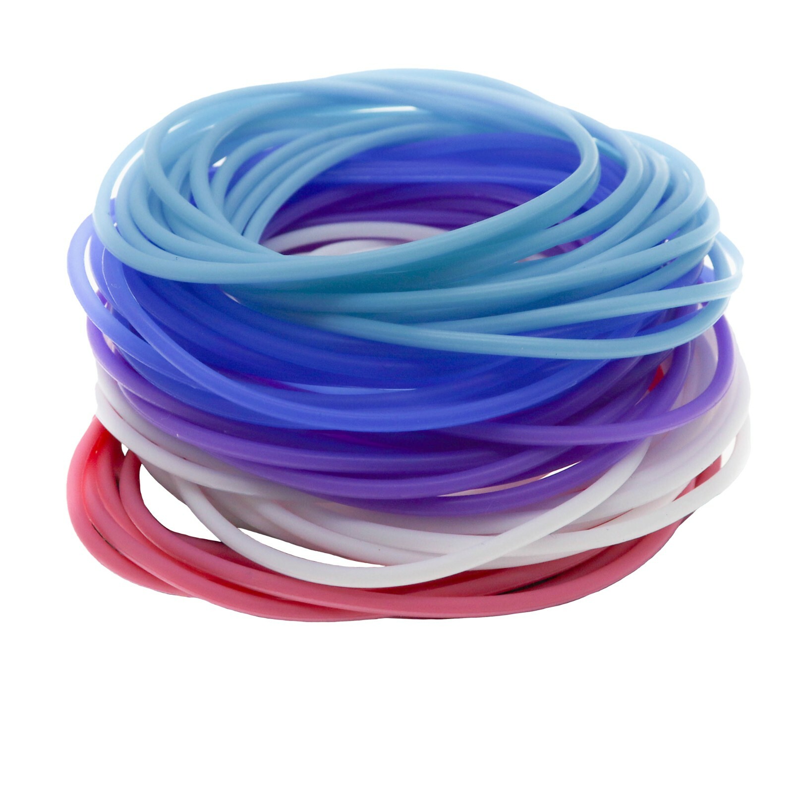 72 PCS Silicone Jelly Bracelets for Girls & Women, Stretch Hair Ties in 5 colors
