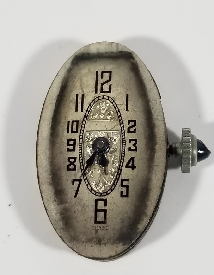 antique jax 20kt white gold women ladies wrist watch 3.4 g 1920s repair / scrap