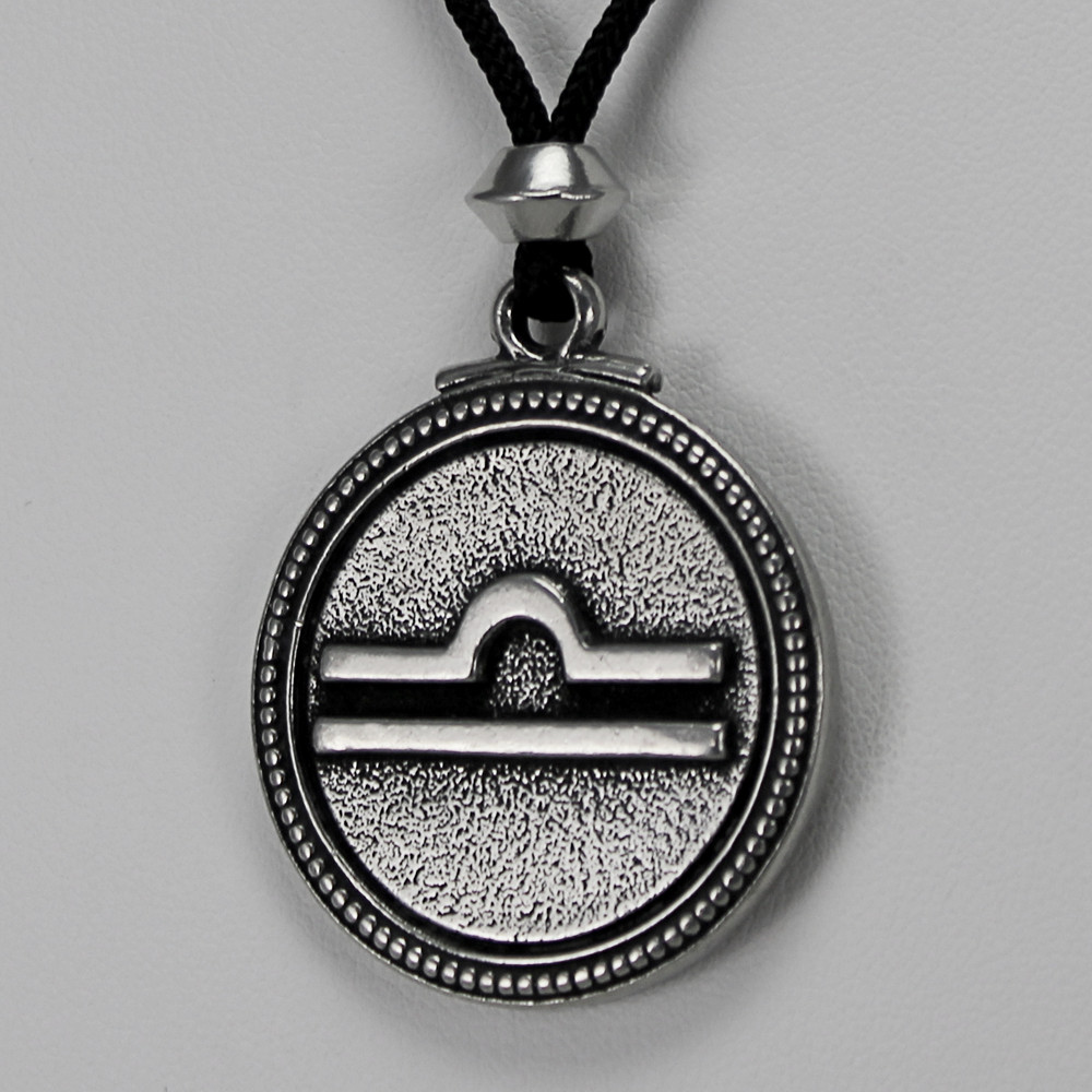 Libra Zodiac Pendant Astrology Necklace Horoscope Jewelry Pewter Amulet