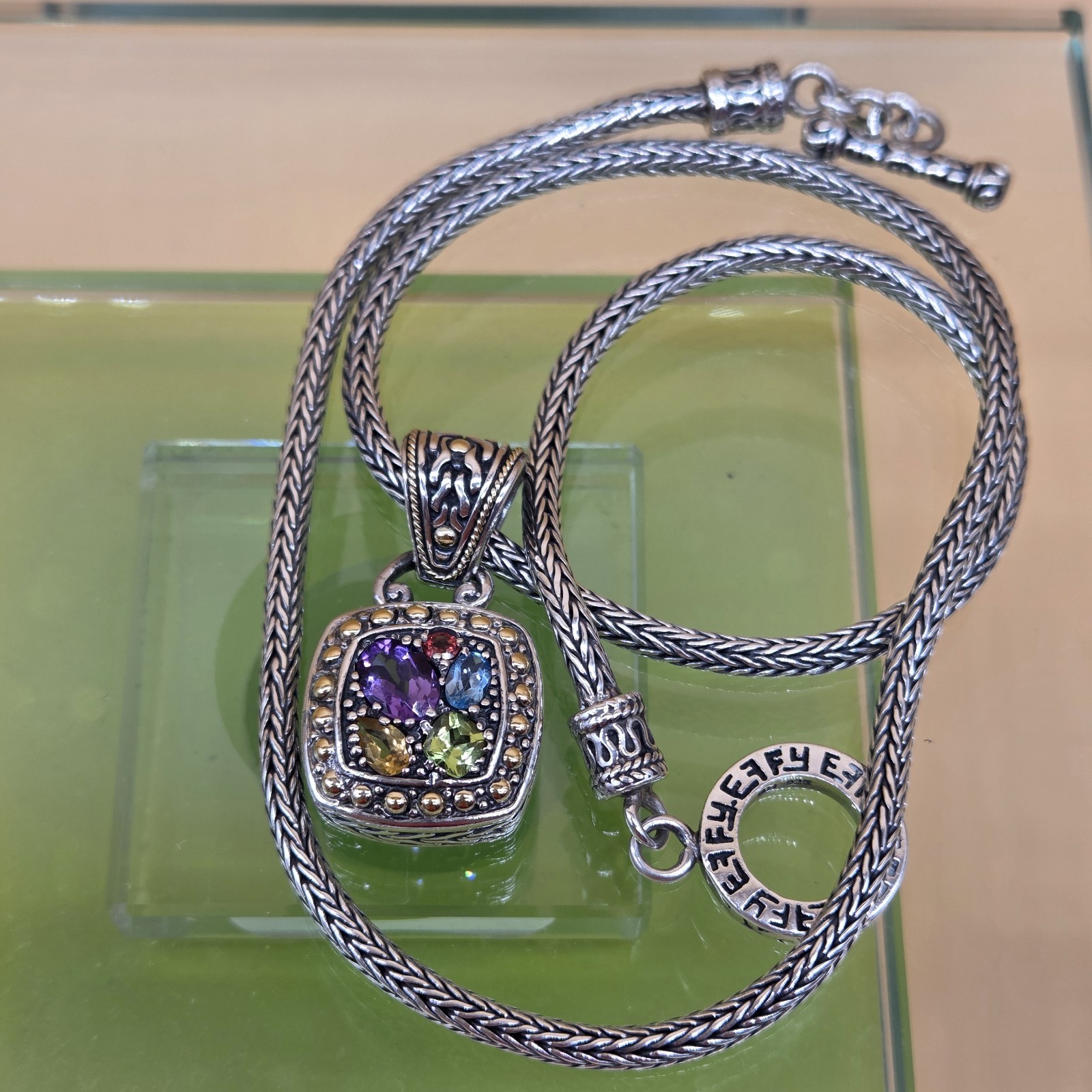 EFFY Balissima 18K Yellow Gold Sterling Silver Gemstone Necklace Bracelet & Ring