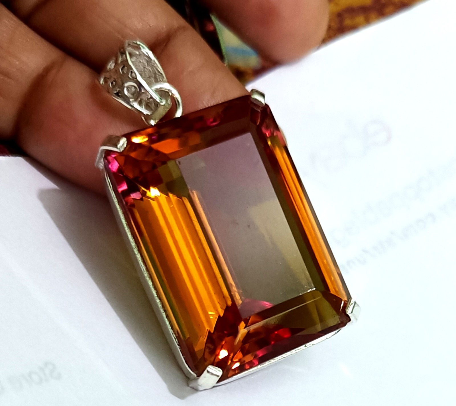 Certified 122.50 Ct+ Natural Zultanite 7 Color Pendant 925 Silver Loose Gemstone