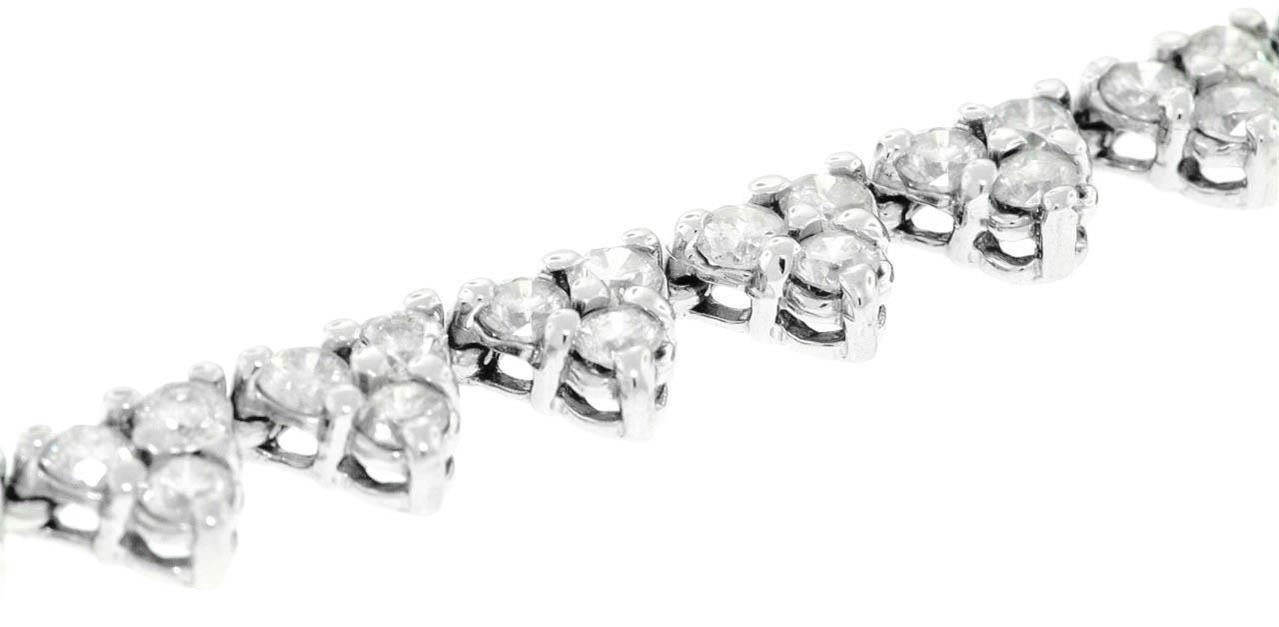 15ct Diamond Tennis Necklace VS Fancy Cluster 14k White Gold USA Made