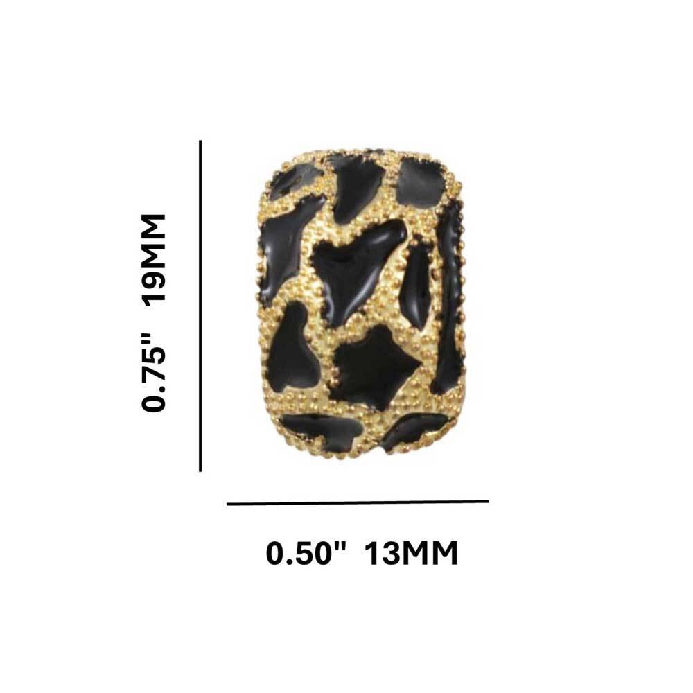 Black and Gold Enamel Leopard Print Pierced Earring – EQ815