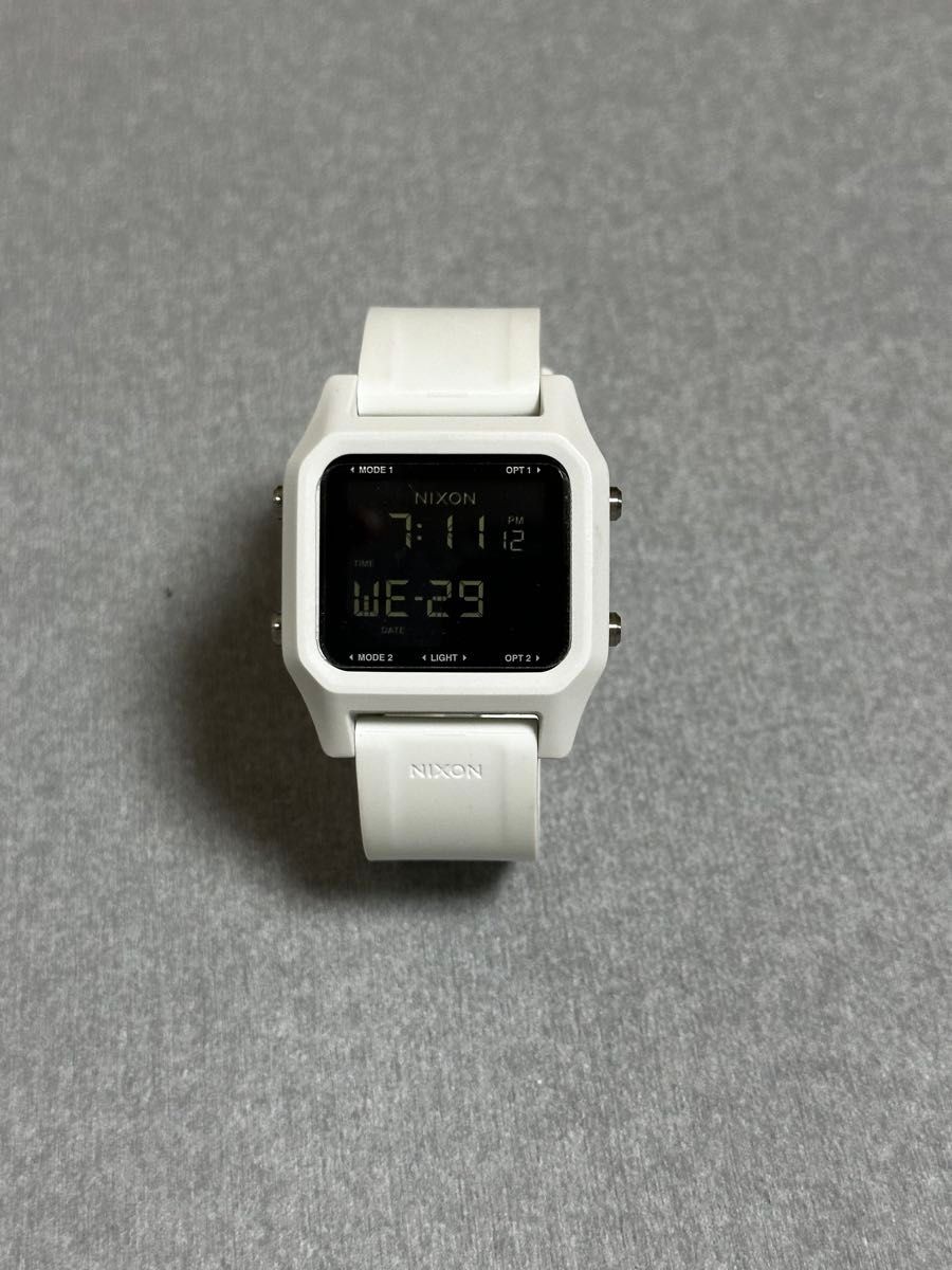 NIXON Staple Digital Watch White LCD Dual Time Alarm 100m 38mm Box Included