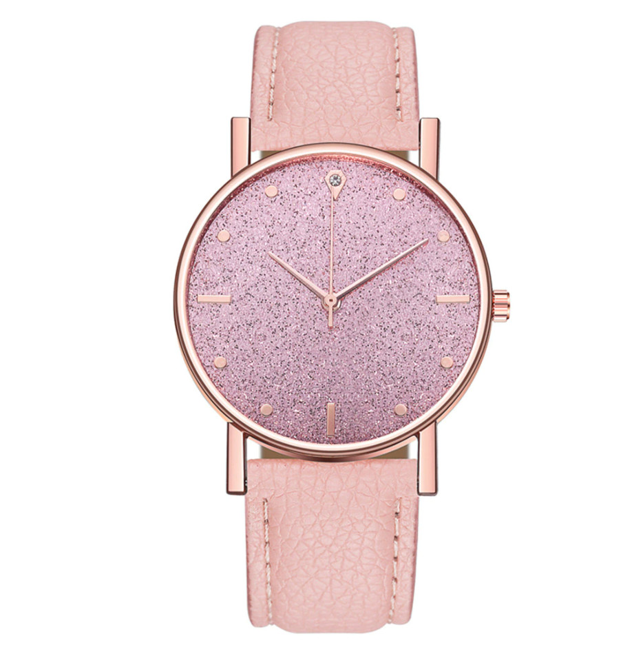 Ladies Sparkle Pink Wrist Watches – Women Quartz Analogue Casual Watch
