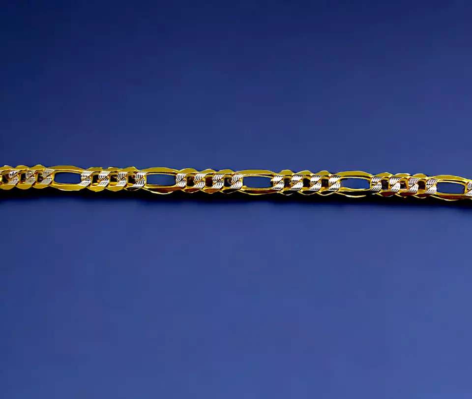 10K Yellow Gold SOLID Figaro Pave Necklace Bracelet Chain Real DC 2mm-11mm 7-30″