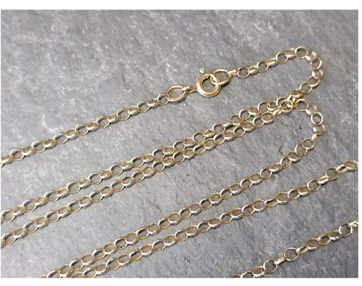 Vintage 9ct GOLD BELCHER Chain Necklace, 23″ Long Hallmarked – 3.1g