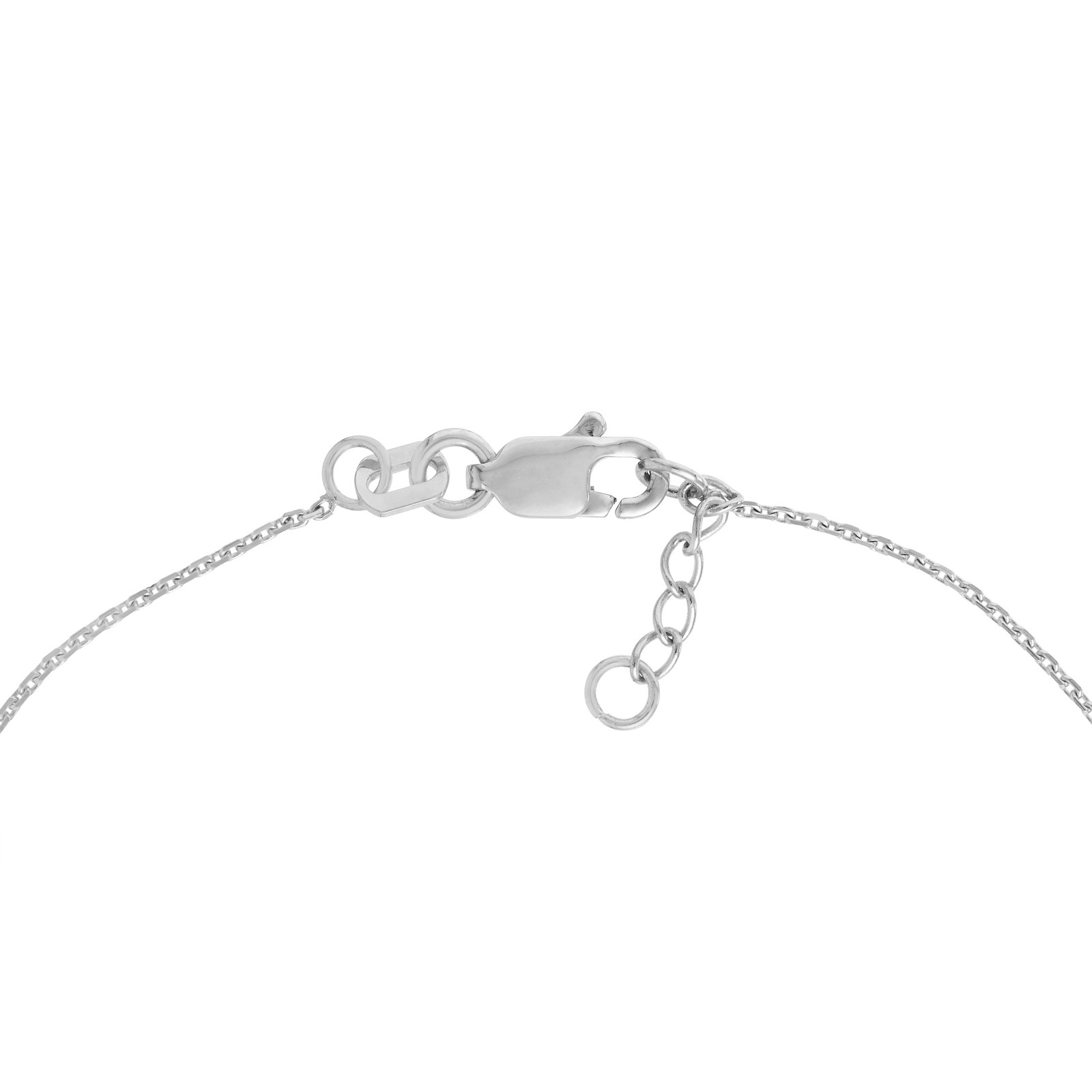 Wire Circle Adjustable Cable Chain Bracelet Real 14K White Gold 7.5″