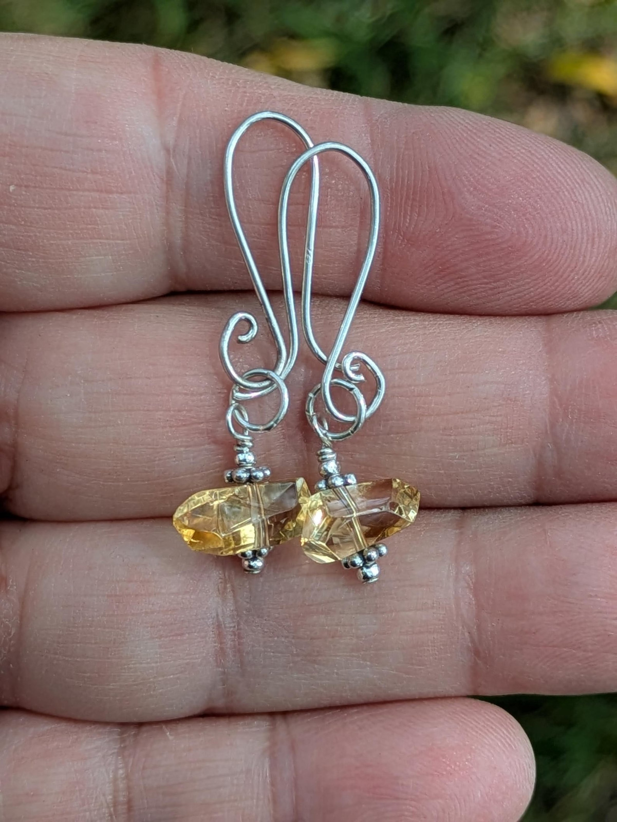 Citrine and Sterling Silver Earrings | November Birthstone
