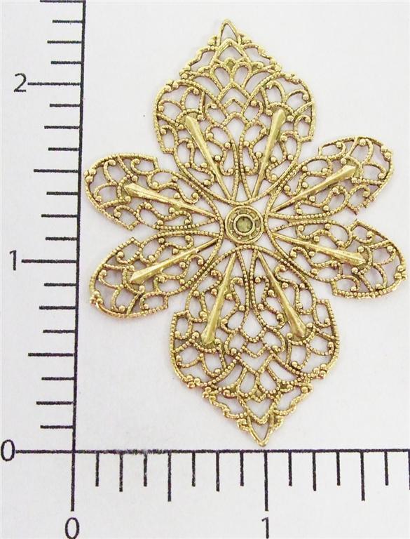 24873 Brass Oxidized Victorian Filigree Jewelry Finding