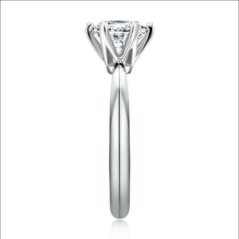925 Sterling Silver 2CT Carbon Gem Wedding Engagement Ring R168 High Quality