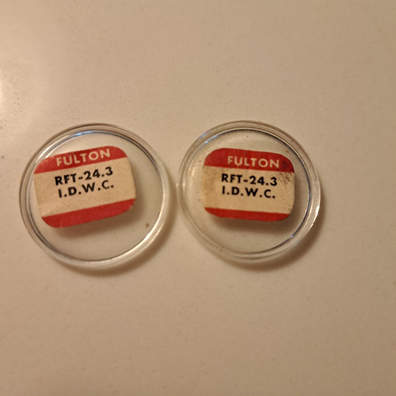 I.D.W.C. ROUND Wristwatch W-C Glass Crystals NOS