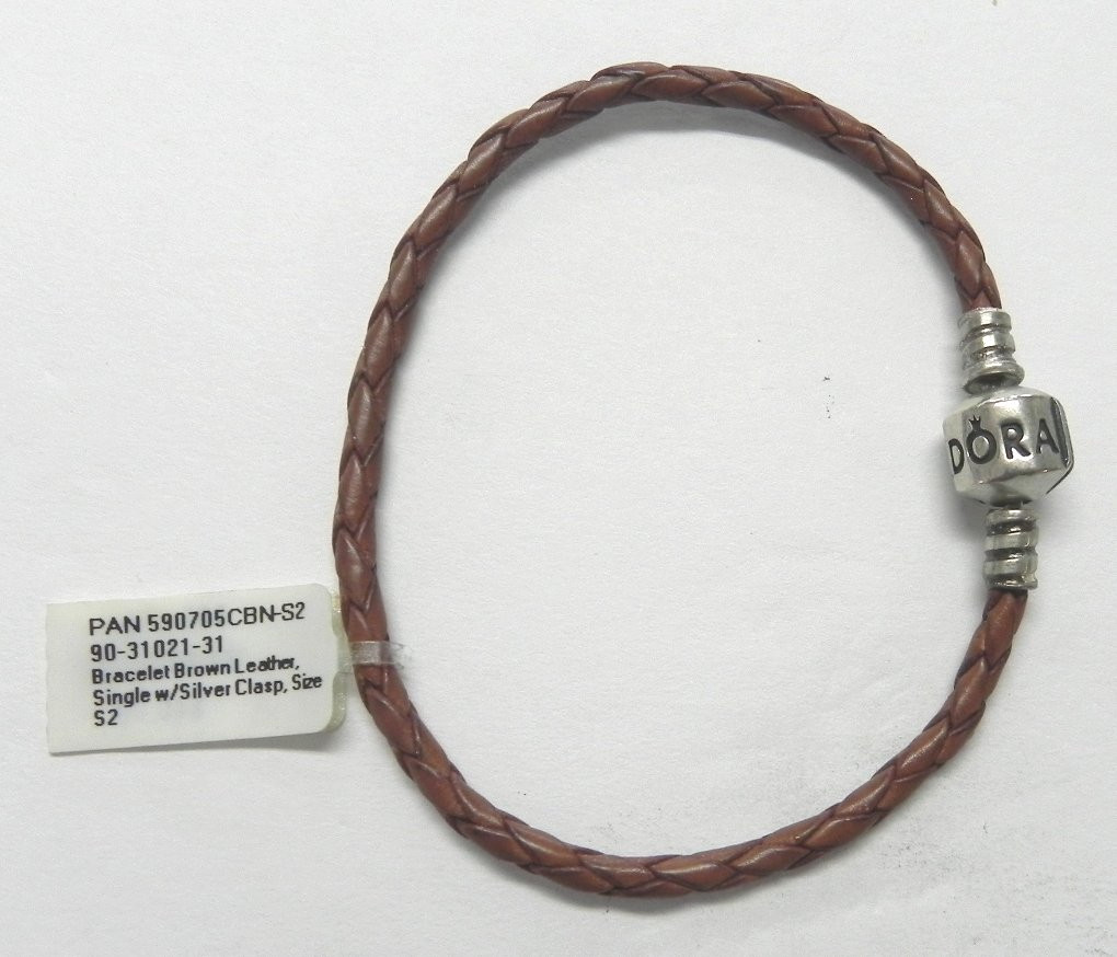S890 Pandora Single Brown Leather Bracelet 590705CBN-S2 – Size 19 cm