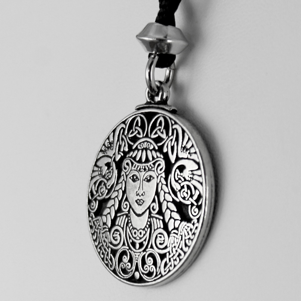 Pewter Brigid Necklace Celtic Goddess Pendant Brigit Jewelry Brighid