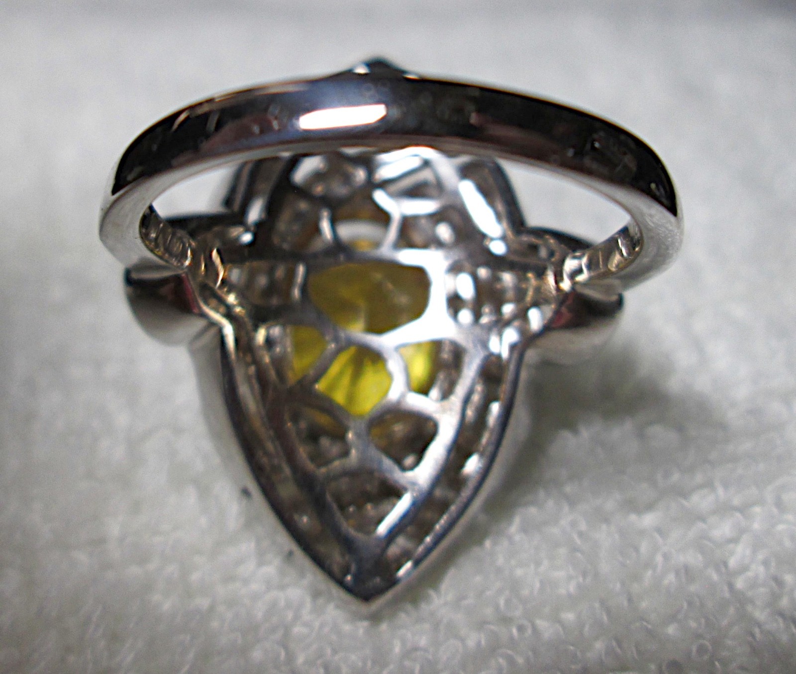 GORGEOUS 18K WG NATURAL SAPPHIRE DIAMOND RING SEPT BIRTHSTONE