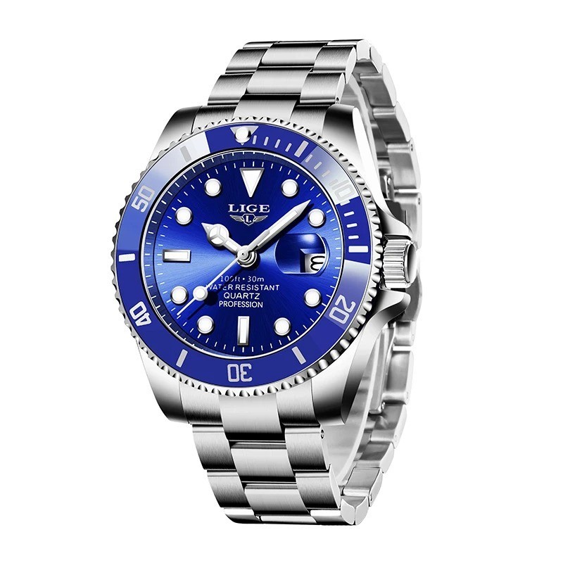LIGE Luxury Watch, Wristwatche Casual Business Waterproof Watches for Mens, Date