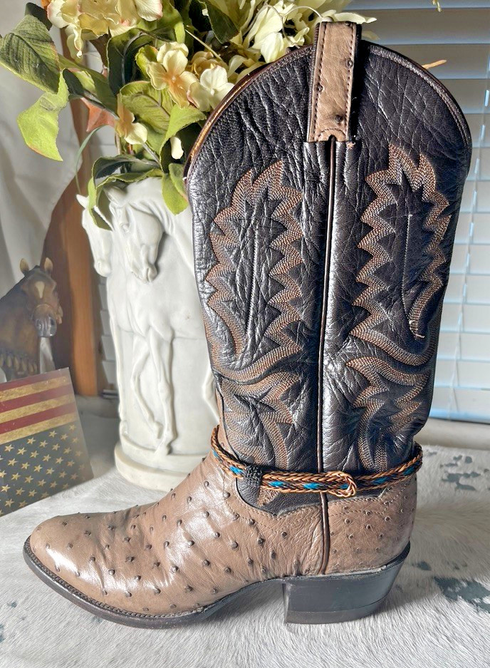 Western Boot Jewelry 3/8 in Horsehair Cowboy Adjustable fit Black Brown Turquois