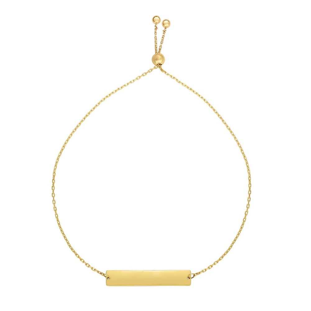 14kt Yellow Gold 9.25″ Friendship Bolo Bracelet with Adjustable DrawString Clasp
