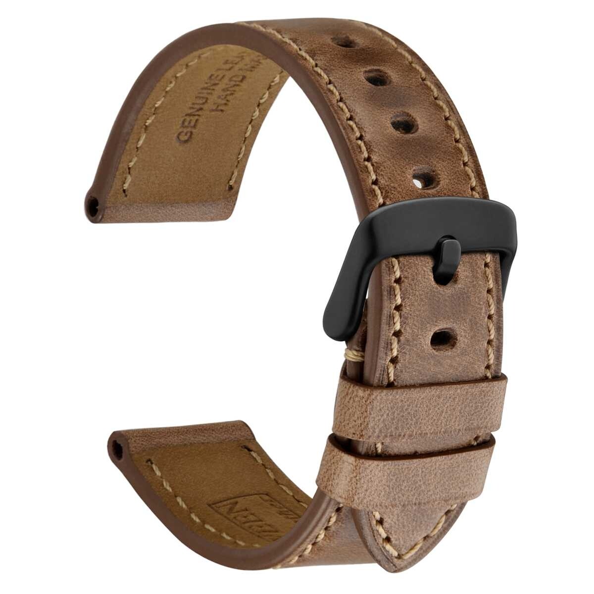 WOCCI Vintage Leather Watch Band 18mm 19mm 20mm 21mm 22mm 23mm 24mm