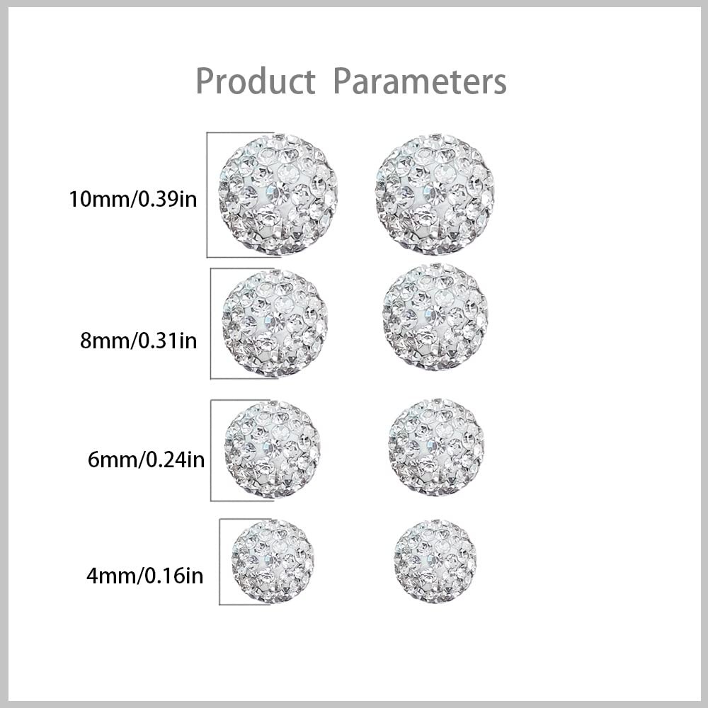 Minimalist CZ Cluster Small Ball Stud Earrings for Women Girls 925 Sterling Silv