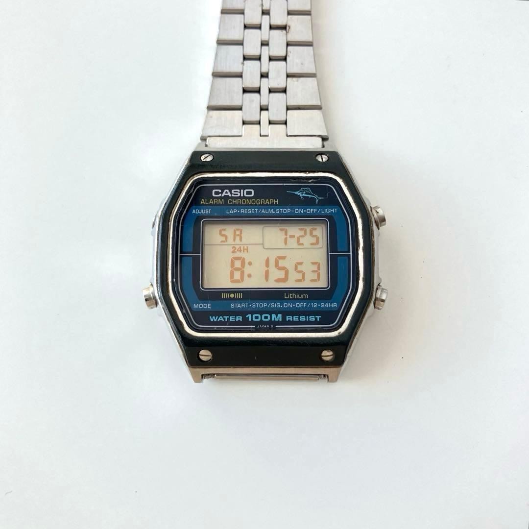 CASIO W-450 80s ”CASIO Marlin” Blue Vint Safe packing!