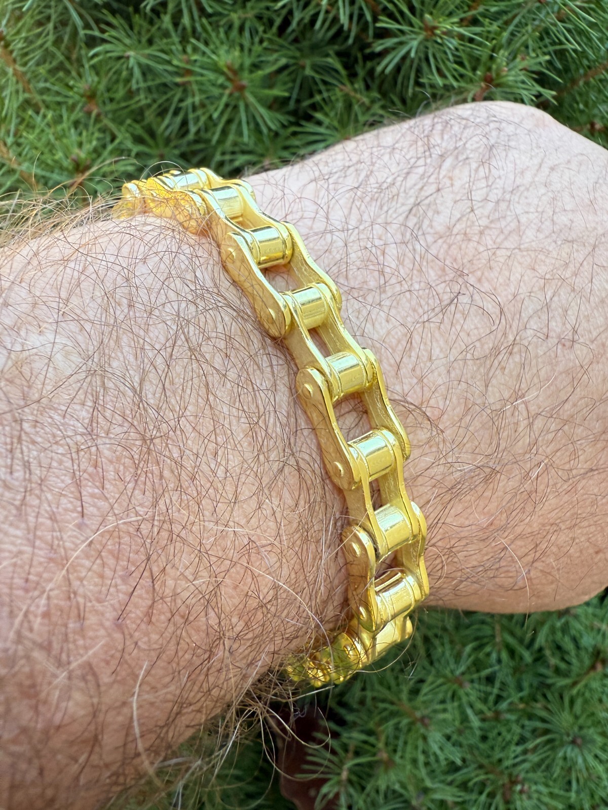 Bicycle Link Bracelet Real 14k Gold Vermeil 925 Silver Handmade 9mm Bike Chain