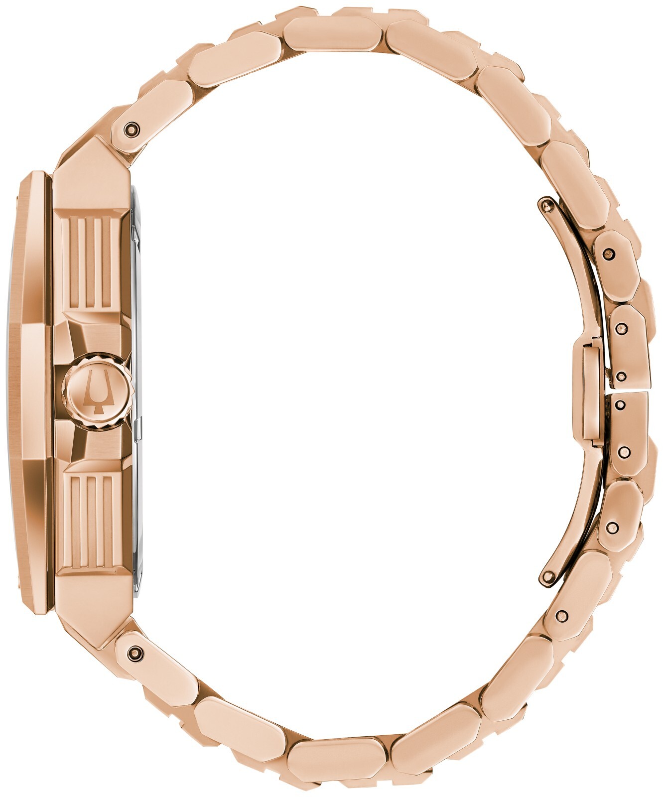 Bulova Men’s Quartz Rose Gold Date Indicator Precisionist Watch 45MM 97D129