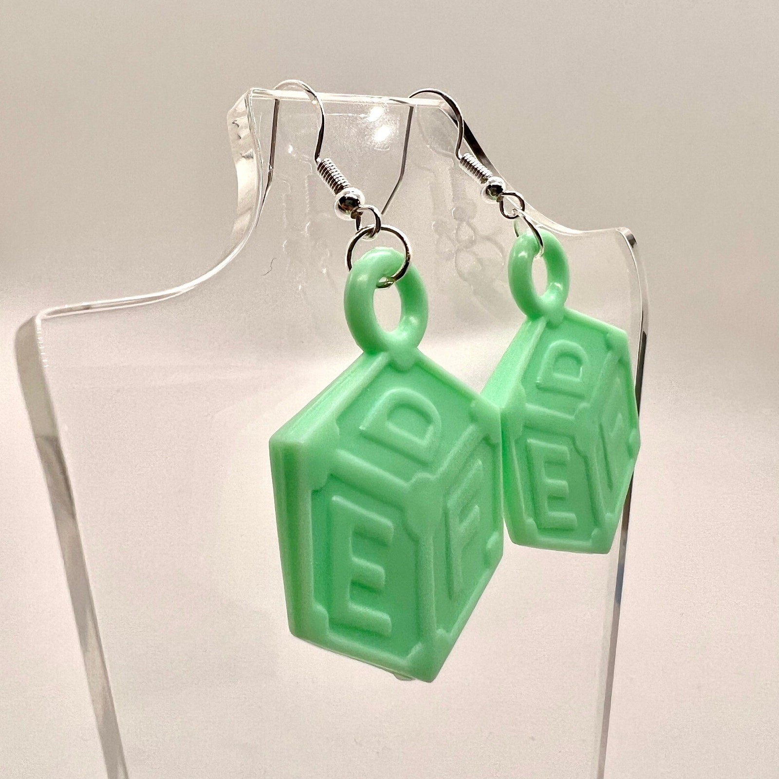 Alphabet Block Earrings – Baby Shower Earrings – Gender Reveal Earrings – DDLG