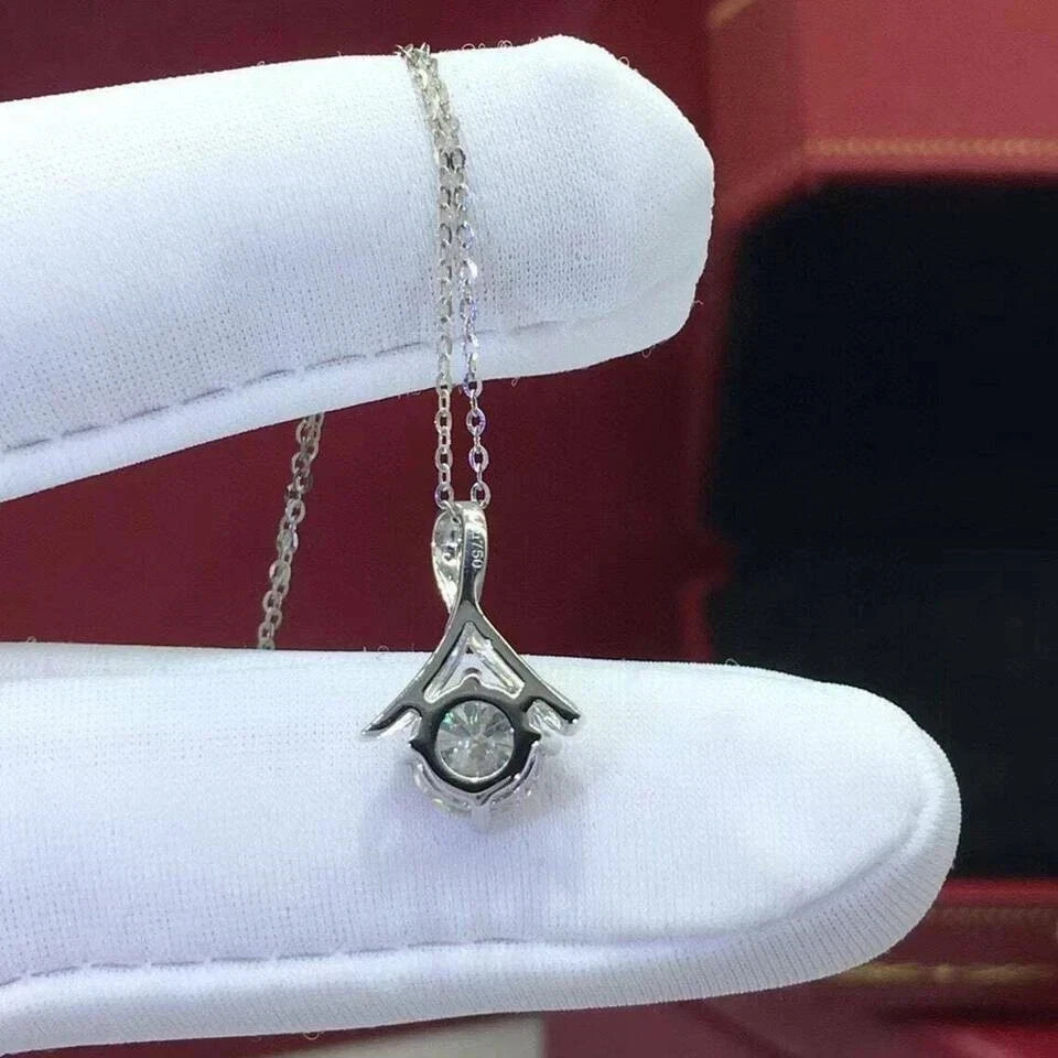 2Ct Round Cut Lab Created Diamond 14K White Gold Plated Women’s Teardrop Pendant