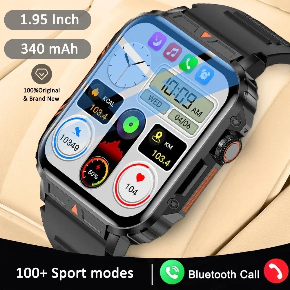 Smartwatch Military Men Smart Watch Health Monitor Wireless Call Fitness IP68 US
