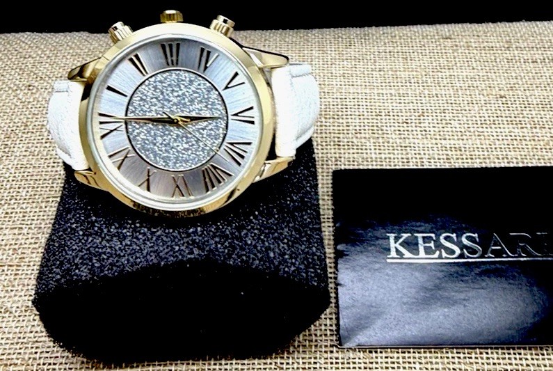 Kessaris ladies sparkle glitter face japanese movement Watch nib
