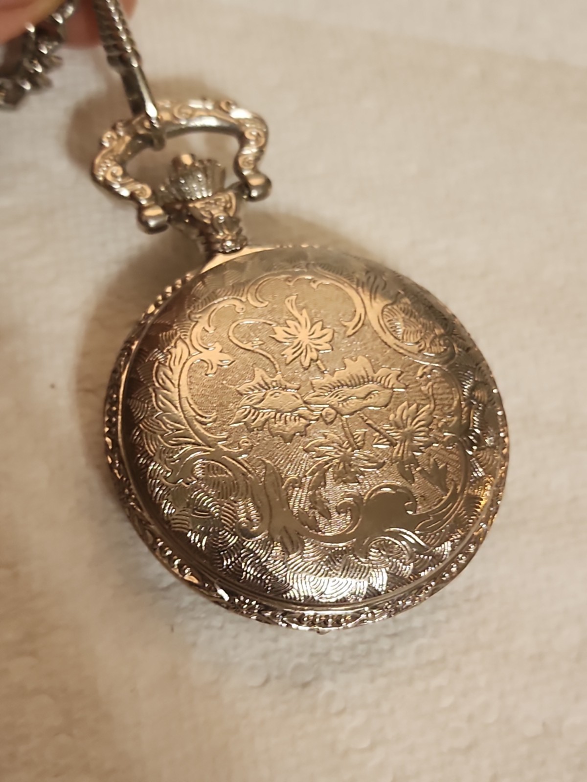 Lucien Piccard DuFonte Quartz Pocket Watch W/ 1943 Half Dollar Case *NICE*