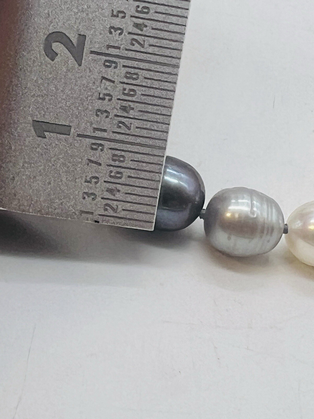 Honora Graduated Pearl Necklace Gray White Black Tuxedo 20″ Sterling Silver