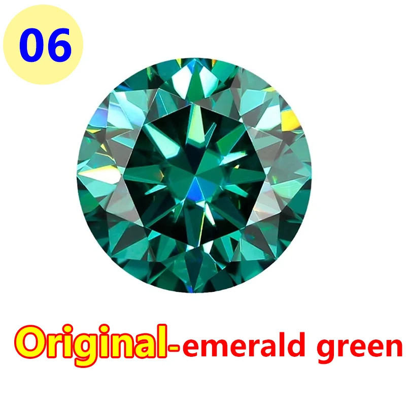 GRA VVS1 Multicolor 0.1-5ct Round Cut Moissanite Stone Wholesale for Jewelry