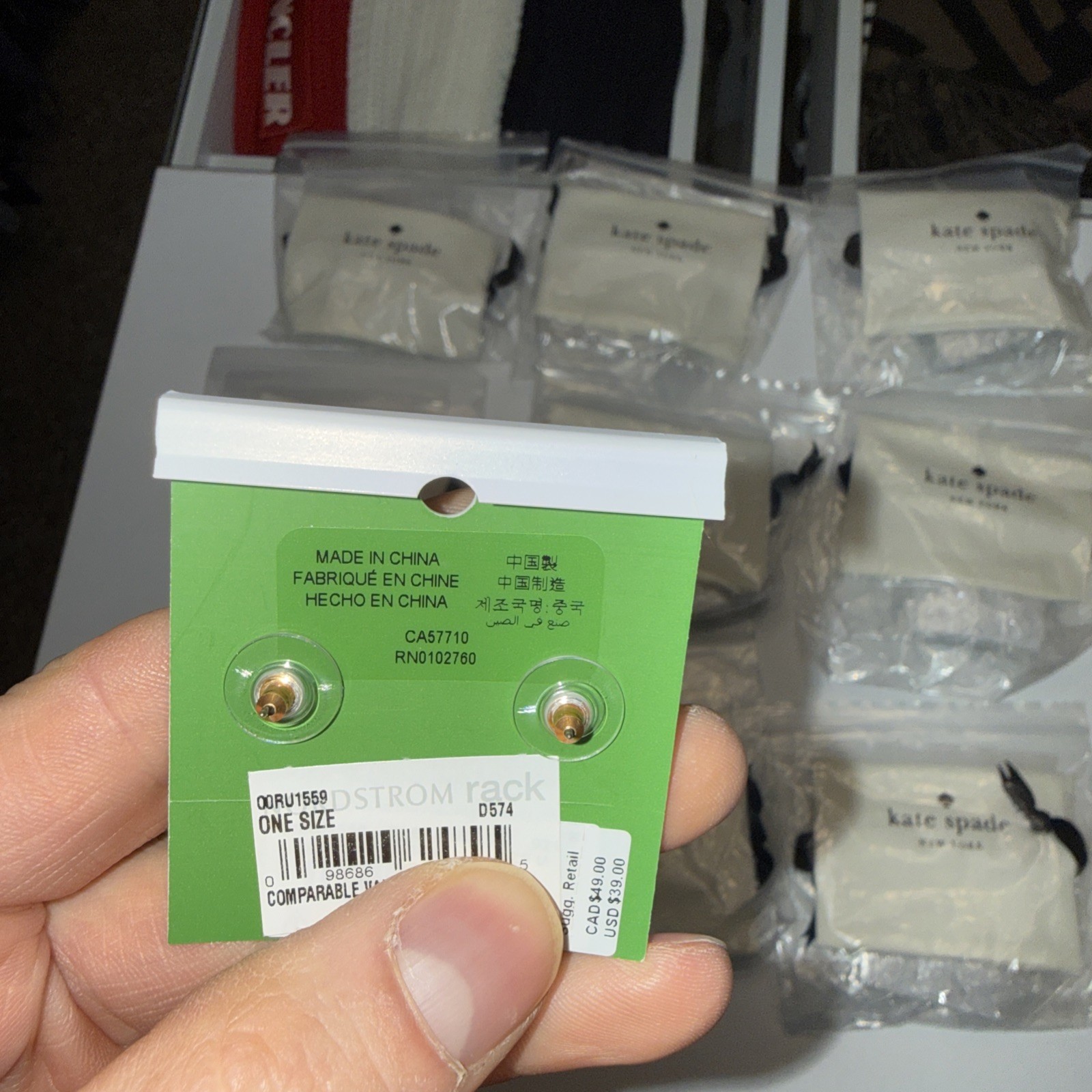 Kate Spade Pave Bow Stud Earrings Wholesale Lot 12 Pair Retail Ready $39 MSRP
