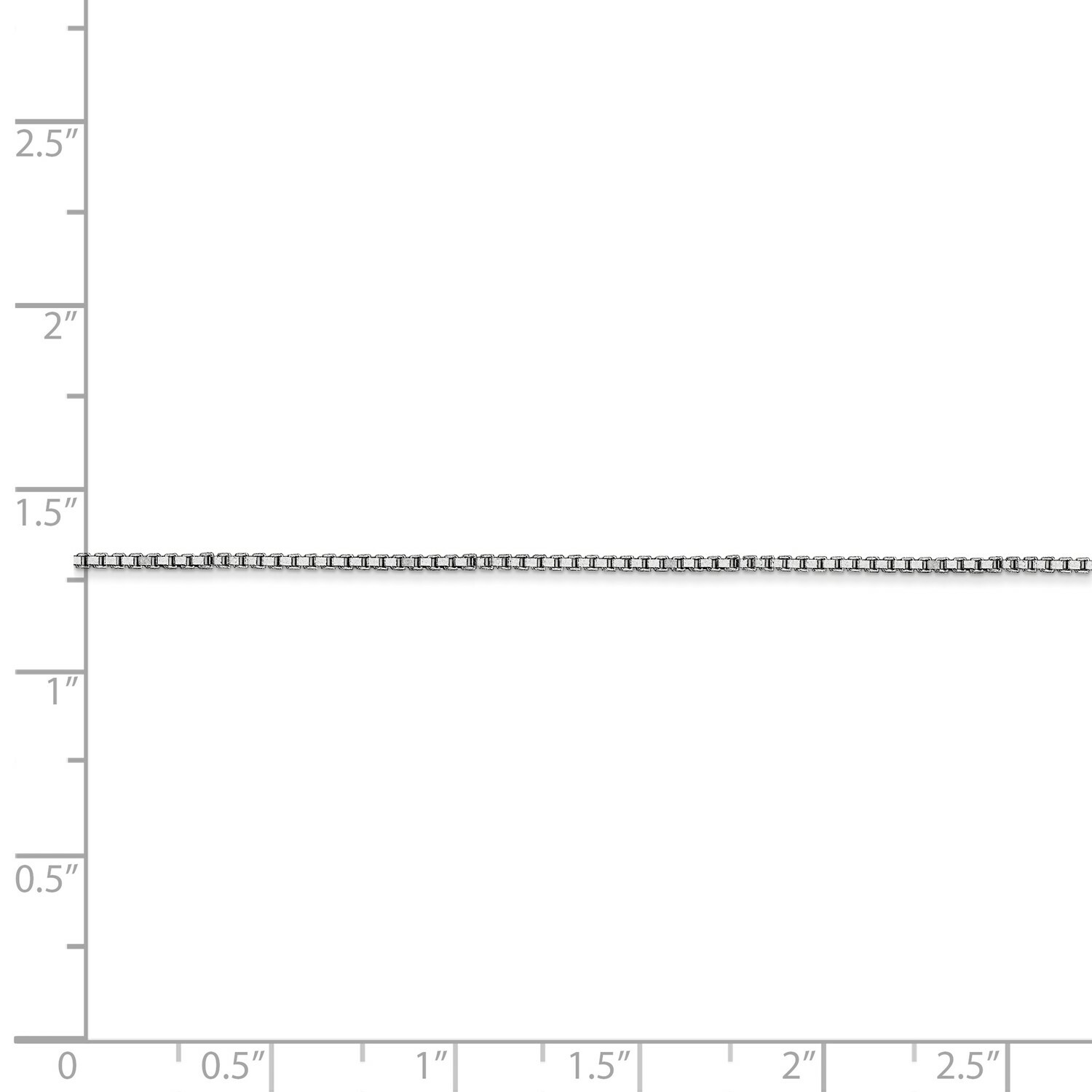 14k White Gold 1mm Solid Plain Box Link Chain w/ Lobster Clasp 14″ – 30″