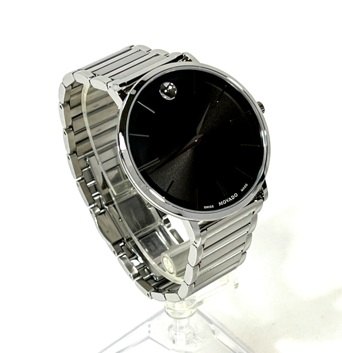Movado Ultra Slim 40mm Stainless Steel Black Dial Swiss Men’s Watch