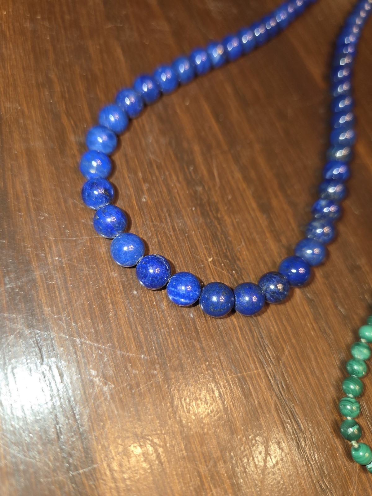 Green Malachite And Lapis Lazuli Necklace Bundle