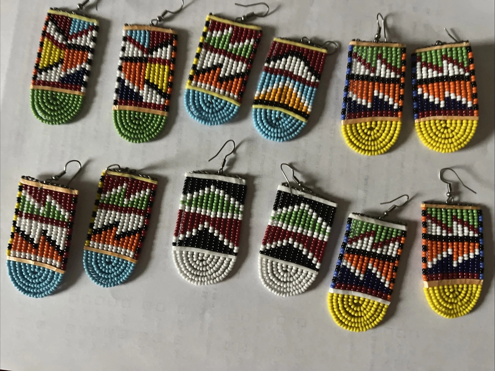 Maasai Kenya Handmade Beaded Pierced Earrings Lightweight