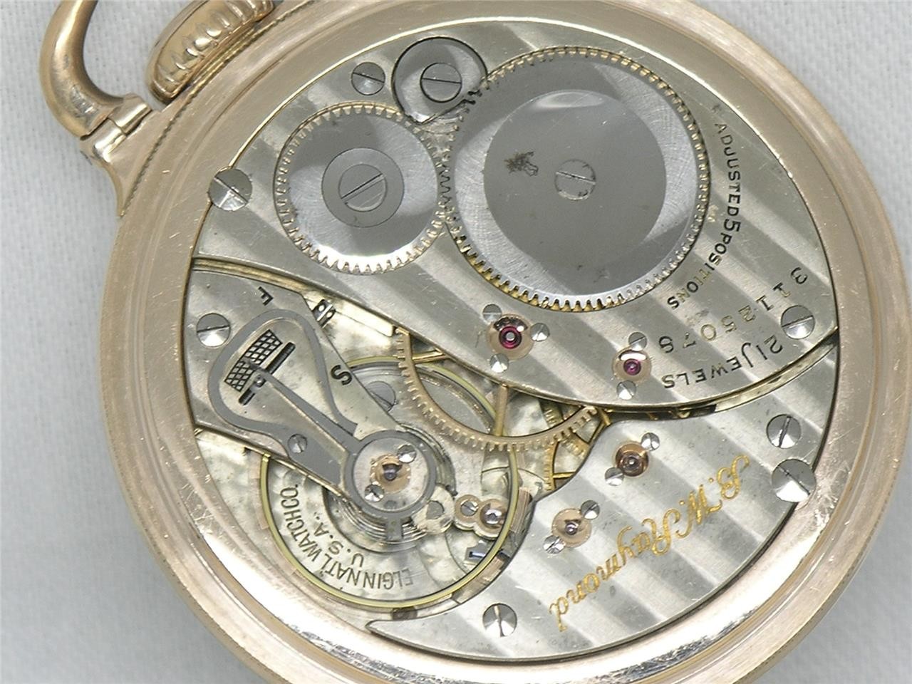 ELGIN 16S 21 JEWEL BW RAYMOND 10K GF SIGNED GRADE 478 RAILROAD WATCH, RUNNING!