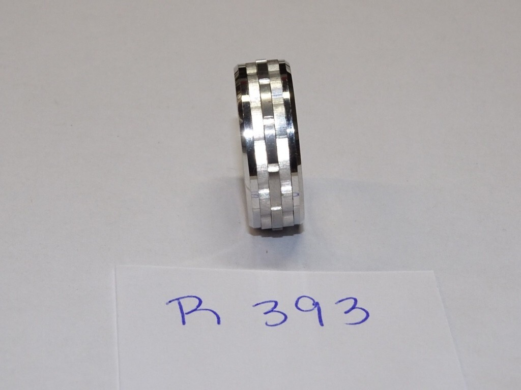 Triton Tungsten Carbide Wedding Ring 8mm Size 10 Center Brick Design #R393