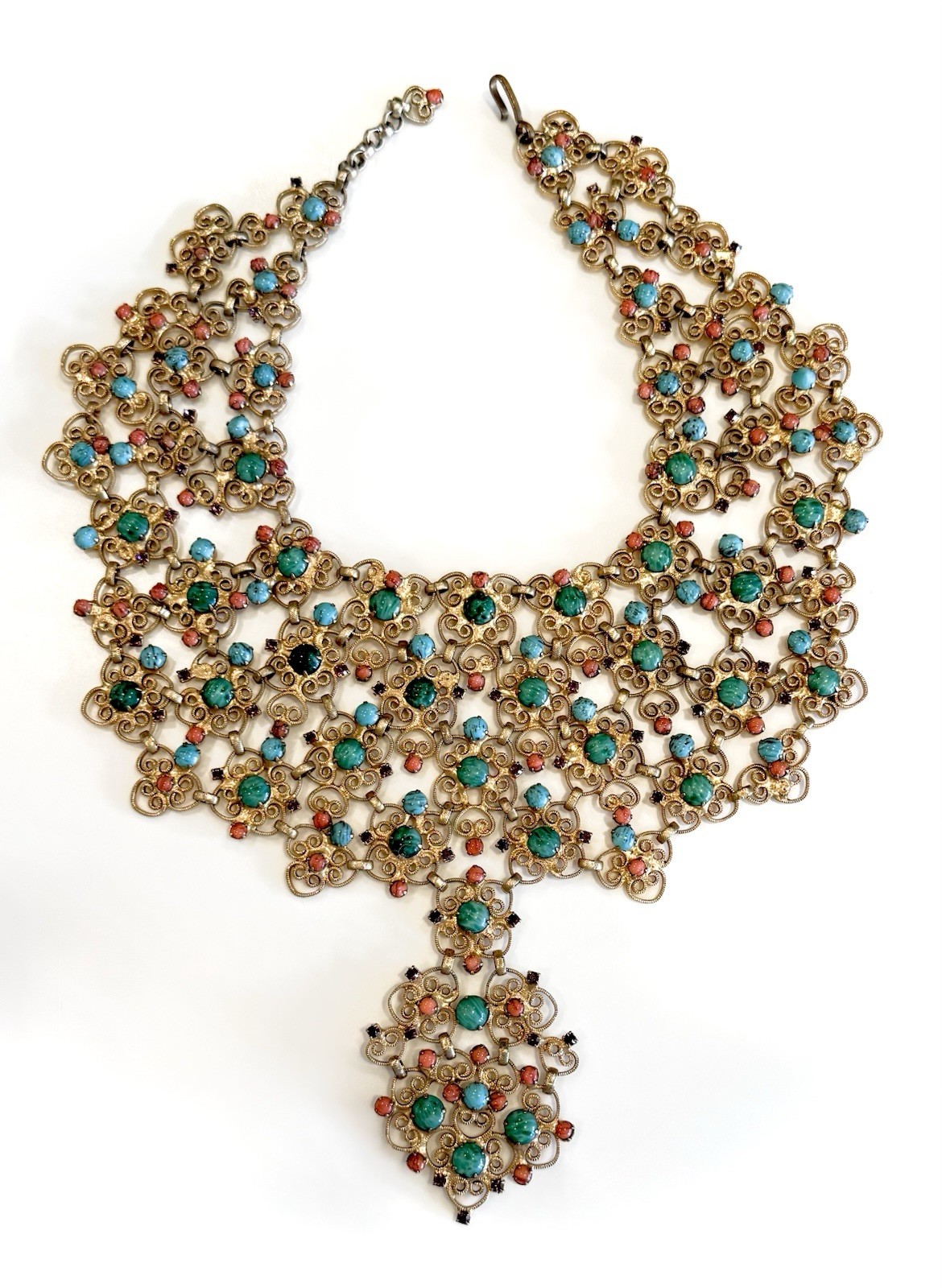 Rare Vintage Kenneth Jay Lane KJL 1960’s Bib Cleopatra Necklace