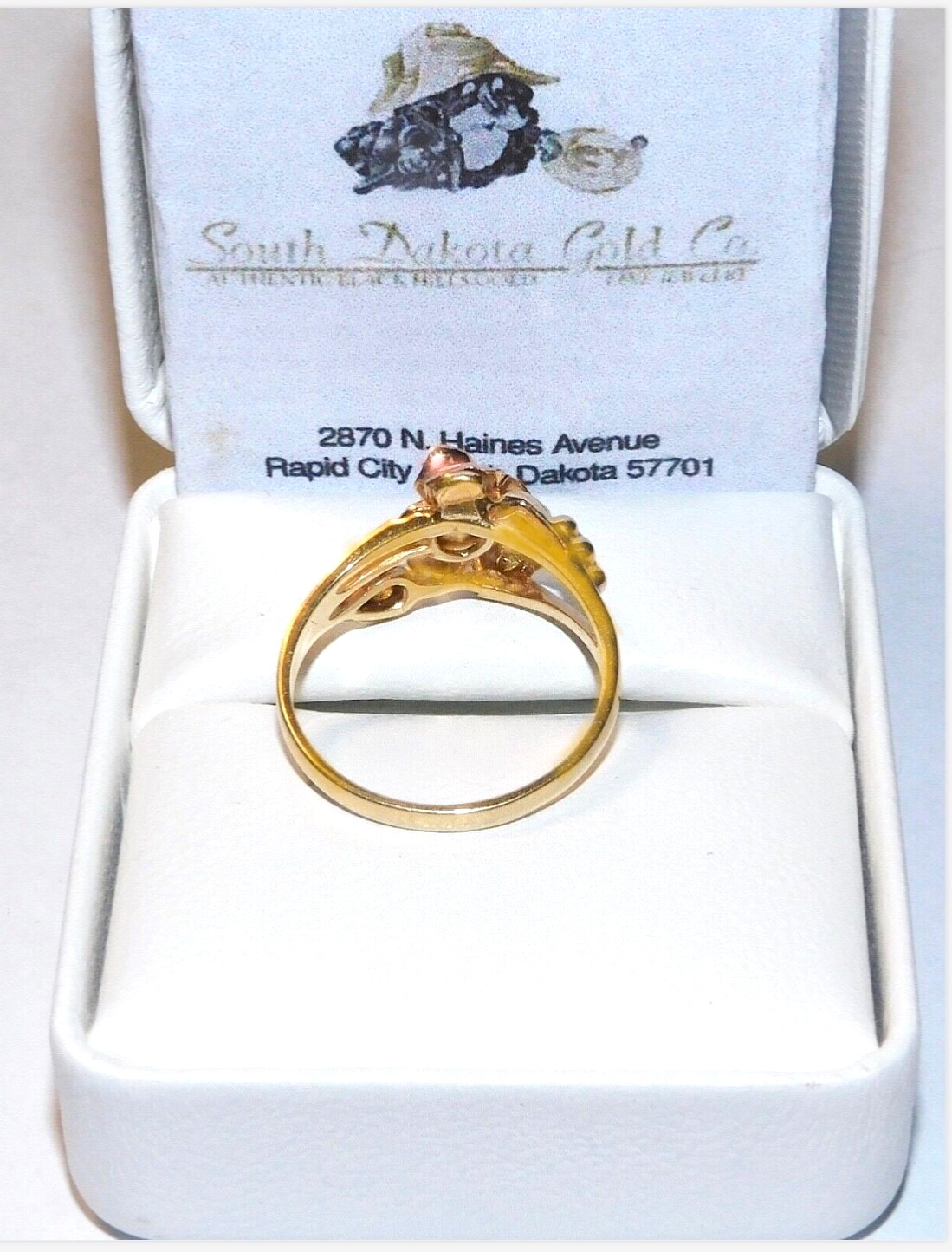 Black Hills Gold 10k 12k Dakota Rose Leaves Ring Size 6 3/4
