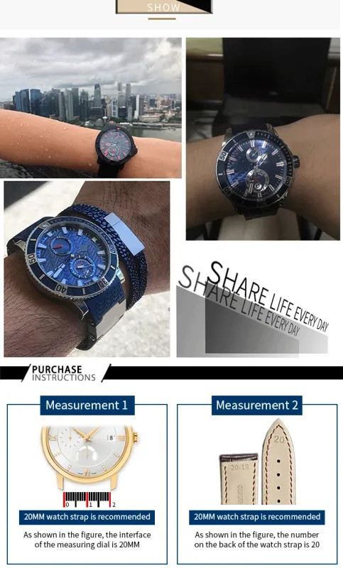 22 25mm Silicone Watch Band Strap For Ulysse Nardin DIVER 263 Bracelet