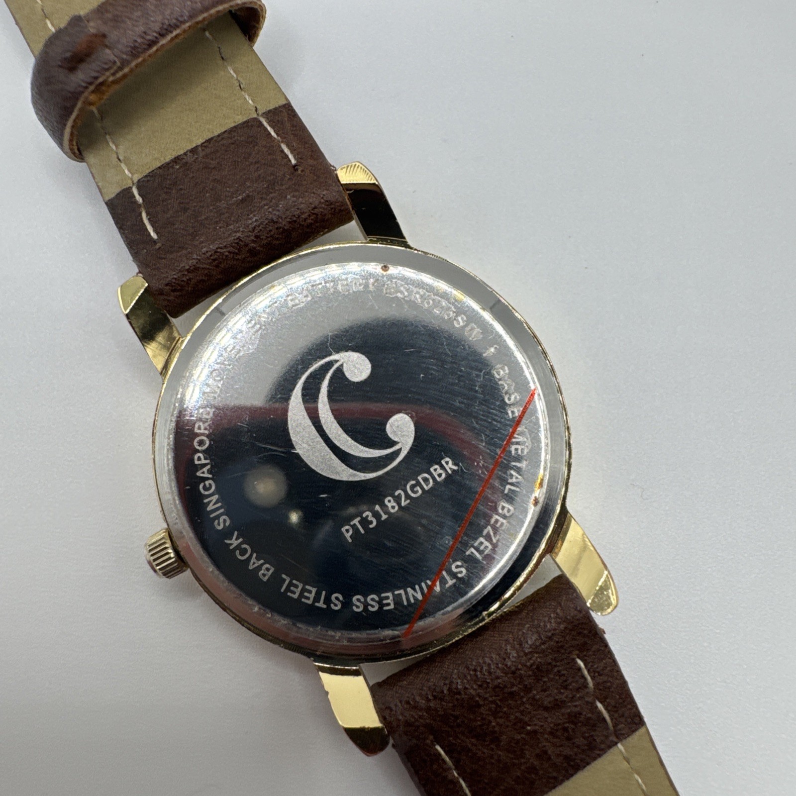 Charming Charlie Ladies World Map Quartz Watch 30mm Round Gold Tone Brown Faux