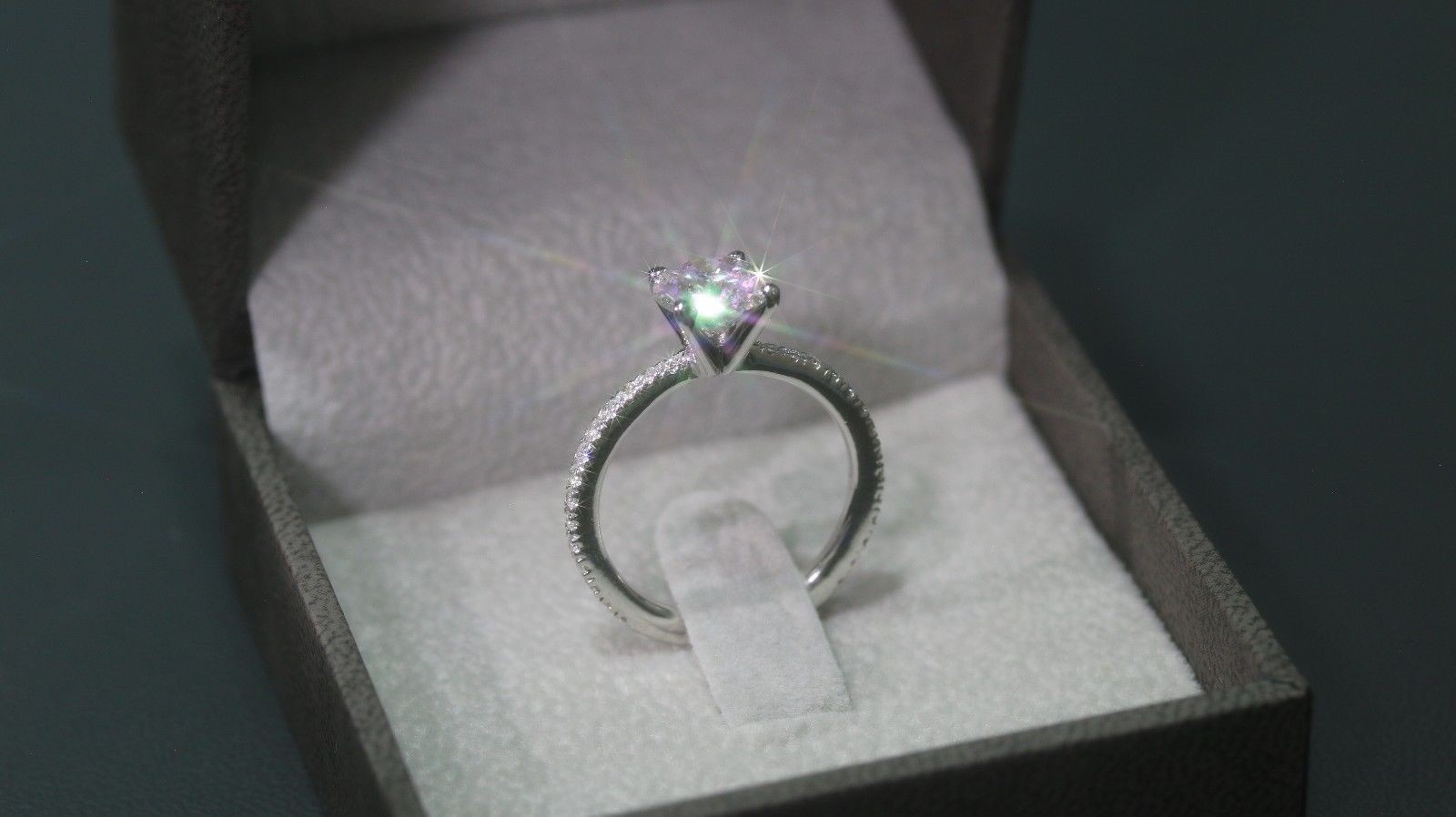 Lab Grown Round cut Diamond Wedding Ring 14K White Gold 1.46 Carat